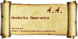 Andorka Amaranta névjegykártya